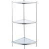image:imageConvenience Concepts Royal Crest 3 Tier Corner Shelf Chrome  Glass