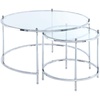 image:imageConvenience Concepts Royal Crest Nesting Round Coffee Table Clear Glass  Chrome Frame