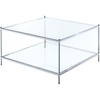 image:imageConvenience Concepts Royal Crest Square Coffee Table Clear Glass  Chrome Frame