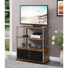 image:imageConvenience Concepts Designs2Go Highboy TV Stand with Storage Cabinets and Shelves for TVs up to 40 Inches BlackBarnwood
