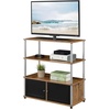 image:imageConvenience Concepts Designs2Go Highboy TV Stand with Storage Cabinets and Shelves for TVs up to 40 Inches BlackBarnwood