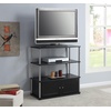 image:imageConvenience Concepts Designs2Go Highboy TV Stand with Storage Cabinets and Shelves for TVs up to 40 Inches BlackBlack