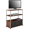 image:imageConvenience Concepts Designs2Go Highboy TV Stand with Storage Cabinets and Shelves for TVs up to 40 Inches BlackCherry
