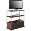 image:imageConvenience Concepts Designs2Go Highboy TV Stand with Storage Cabinets and Shelves for TVs up to 40 Inches BlackCherry