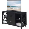 image:imageConvenience Concepts Oxford Deluxe 2 Drawer TV Stand with Shelves for TVs up to 55 Inches BlackBlack
