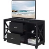 image:imageConvenience Concepts Oxford Deluxe 2 Drawer TV Stand with Shelves for TVs up to 55 Inches BlackBlack
