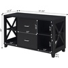 image:imageConvenience Concepts Oxford Deluxe 2 Drawer TV Stand with Shelves for TVs up to 55 Inches BlackBlack