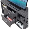 image:imageConvenience Concepts Oxford Deluxe 2 Drawer TV Stand with Shelves for TVs up to 55 Inches BlackWeathered Gray