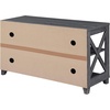 image:imageConvenience Concepts Oxford Deluxe 2 Drawer TV Stand with Shelves for TVs up to 55 Inches BlackWeathered Gray