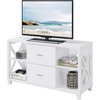 image:imageConvenience Concepts Oxford Deluxe 2 Drawer TV Stand with Shelves for TVs up to 55 Inches BlackWhite