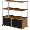 image:imageConvenience Concepts Designs2Go Highboy TV Stand with Storage Cabinets and Shelves for TVs up to 40 Inches BlackBarnwood