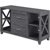 image:imageConvenience Concepts Oxford Deluxe 2 Drawer TV Stand with Shelves for TVs up to 55 Inches BlackWeathered Gray