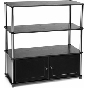 image:imageConvenience Concepts Designs2Go Highboy TV Stand with Storage Cabinets and Shelves for TVs up to 40 Inches BlackBlack