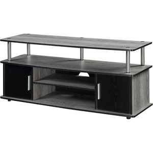 image:imageConvenience Concepts Designs2Go Monterey TV Stand 4725  Family Room Entertainment Center with Storage Cabinets and Shelves Modern TV Console for Living Room Office CherryBlackGray  Black