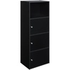 image:imageXtra Storage 3 Door Cabinet in White Faux Marble Wood FinishBlack