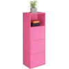 image:imageXtra Storage 3 Door Cabinet in White Faux Marble Wood FinishPink