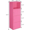 image:imageXtra Storage 3 Door Cabinet in White Faux Marble Wood FinishPink