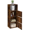 image:imageXtra Storage 3 Door Cabinet in White Faux Marble Wood FinishRed