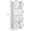 image:imageXtra Storage 3 Door Cabinet in White Faux Marble Wood FinishWhite Faux Marble