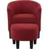 image:imageConvenience Concepts Take a Seat Churchill Accent Chair with Ottoman Red MicrofiberRed Microfiber