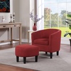 image:imageConvenience Concepts Take a Seat Churchill Accent Chair with Ottoman Red MicrofiberRed Microfiber
