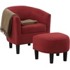 image:imageConvenience Concepts Take a Seat Churchill Accent Chair with Ottoman Red MicrofiberRed Microfiber