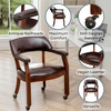 image:imageConvenience Concepts Take a Seat Dillon Armchair with Wheels in Blue Vegan Leather Fabric and WoodEspresso