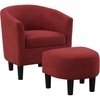 image:imageConvenience Concepts Take a Seat Churchill Accent Chair with Ottoman Red MicrofiberRed Microfiber