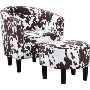image:imageConvenience Concepts Take a Seat Churchill Accent Chair with Ottoman Red MicrofiberWhite