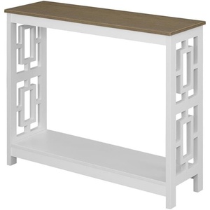 image:imageConvenience Concepts Town Square Console Table with Shelf Sea FoamDriftwoodWhite