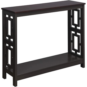 image:imageConvenience Concepts Town Square Console Table with Shelf Sea FoamEspresso