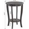 image:imageConvenience Concepts American Heritage Round End Table with Shelf MahoganyWirebrush Dark Gray