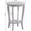 image:imageConvenience Concepts American Heritage Round End Table with Shelf MahoganyWirebrush Light Gray