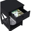 image:imageConvenience Concepts Oxford 1Drawer End Table with Shelf EspressoBlack