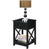 image:imageConvenience Concepts Oxford 1Drawer End Table with Shelf EspressoBlack