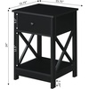 image:imageConvenience Concepts Oxford 1Drawer End Table with Shelf EspressoBlack