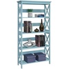 image:imageConvenience Concepts Oxford Bookcase 315  5Tier Farmhouse Bookcase for Living Room Modern Family Room Media amp Display Storage Organizer for Home Office Library Tall Shelving Unit Sea Foam BlueSea Foam Blue