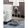 image:imageConvenience Concepts Royal Crest Glass Round End Table 18  2 Tier Modern Contemporary Side Accent with Storage Shelf for Living or Family Room BlackGlassChrome