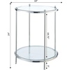 image:imageConvenience Concepts Royal Crest Glass Round End Table 18  2 Tier Modern Contemporary Side Accent with Storage Shelf for Living or Family Room BlackGlassChrome