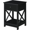 image:imageConvenience Concepts Oxford 1Drawer End Table with Shelf EspressoBlack