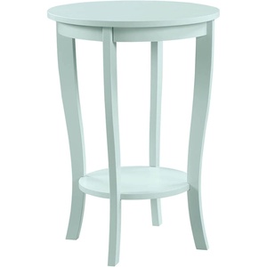 image:imageConvenience Concepts American Heritage Round End Table with Shelf MahoganySea Foam