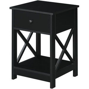 image:imageConvenience Concepts Oxford 1Drawer End Table with Shelf EspressoBlack