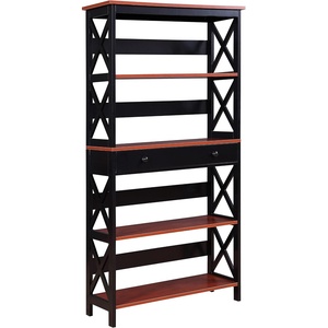 image:imageConvenience Concepts Oxford 5 Tier Bookcase with Drawer White1175D x 315W x 5975HCherry