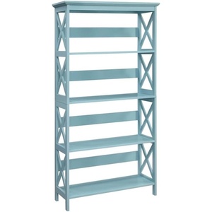 image:imageConvenience Concepts Oxford Bookcase 315  5Tier Farmhouse Bookcase for Living Room Modern Family Room Media amp Display Storage Organizer for Home Office Library Tall Shelving Unit Sea Foam BlueSea Foam Blue