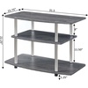 image:imageConvenience Concepts Designs2Go No Tools 3Tier TV Stand 315  Entertainment Center for TVs up to 37 Inches Modern TV Console with Shelves for Living Room Family Room Light OakWeathered Gray