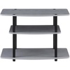 image:imageConvenience Concepts Designs2Go No Tools 3Tier TV Stand 315  Entertainment Center for TVs up to 37 Inches Modern TV Console with Shelves for Living Room Family Room Light OakGray  Black