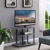 image:imageConvenience Concepts Designs2Go No Tools 3Tier TV Stand 315  Entertainment Center for TVs up to 37 Inches Modern TV Console with Shelves for Living Room Family Room Light OakGray  Black