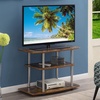 image:imageConvenience Concepts Designs2Go No Tools 3Tier TV Stand 315  Entertainment Center for TVs up to 37 Inches Modern TV Console with Shelves for Living Room Family Room Light OakBarnwood