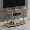 image:imageConvenience Concepts Designs2Go No Tools 3Tier TV Stand 315  Entertainment Center for TVs up to 37 Inches Modern TV Console with Shelves for Living Room Family Room Light OakLight Oak