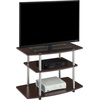 image:imageConvenience Concepts Designs2Go No Tools 3Tier TV Stand 315  Entertainment Center for TVs up to 37 Inches Modern TV Console with Shelves for Living Room Family Room Light OakEspresso